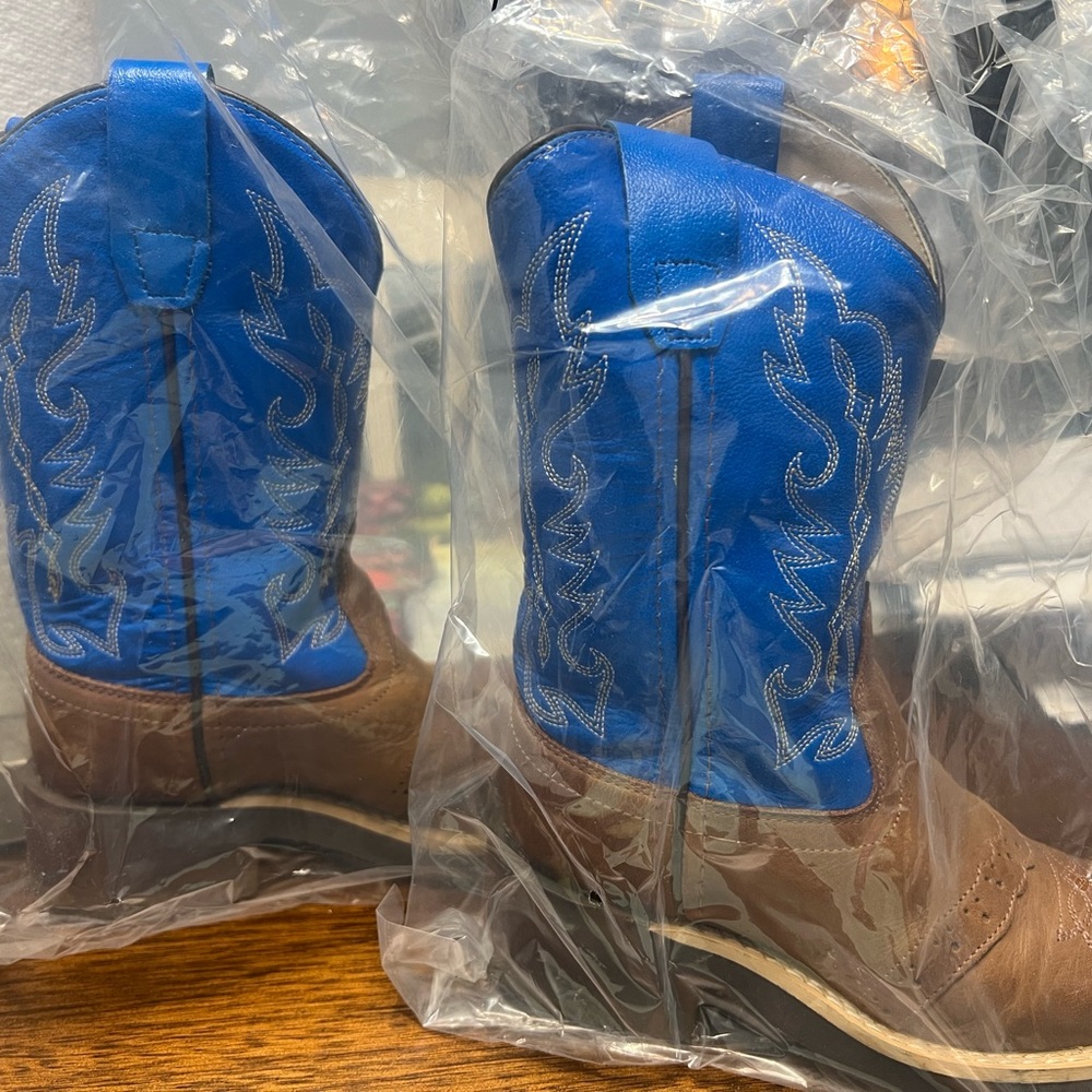 Blue and Brown Cowboy Boots